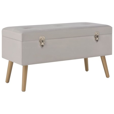 Banco con compartimento de terciopelo gris 80 cm by , Benches for halls and storage - Ref: Foro24-329932, Price: 98,37 €, Dis...