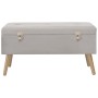 Banco con compartimento de terciopelo gris 80 cm by , Benches for halls and storage - Ref: Foro24-329932, Price: 98,37 €, Dis...