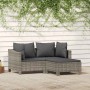 Set de muebles de jardín 3 pzas y cojines ratán sintético gris by , Garden sets - Ref: Foro24-362685, Price: 284,57 €, Discou...