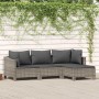 Set de muebles de jardín 4 pzas y cojines ratán sintético gris von , Gartensets - Ref: Foro24-362687, Preis: 356,02 €, Rabatt: %