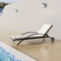 Tumbona con cojín y ruedas ratán sintético negra by , Loungers - Ref: Foro24-42489, Price: 153,56 €, Discount: %