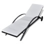 Tumbona con cojín y ruedas ratán sintético negra by , Loungers - Ref: Foro24-42489, Price: 153,56 €, Discount: %
