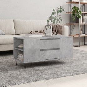 Mesa de centro madera ingeniería gris hormigón 102x44,5x50 cm de , Mesas de centro - Ref: Foro24-831000, Precio: 81,31 €, Des...