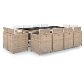 Set comedor de jardín 13 piezas y cojines ratán sintético beige von , Gartensets - Ref: Foro24-42553, Preis: 1,00 €, Rabatt: %