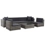 Set de muebles de jardín 7 pzas y cojines ratán sintético gris de , Conjuntos de jardín - Ref: Foro24-44601, Precio: 767,58 €...