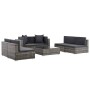 Set de muebles de jardín 7 pzas y cojines ratán sintético gris de , Conjuntos de jardín - Ref: Foro24-44601, Precio: 741,57 €