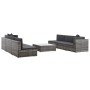 Set de muebles de jardín 7 pzas y cojines ratán sintético gris de , Conjuntos de jardín - Ref: Foro24-44601, Precio: 767,58 €...