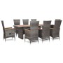 Set de comedor de jardín 9 pzas y cojines ratán sintético gris de , Conjuntos de jardín - Ref: Foro24-46047, Precio: 1,00 €, ...