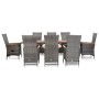 Set de comedor de jardín 9 pzas y cojines ratán sintético gris de , Conjuntos de jardín - Ref: Foro24-46047, Precio: 1,00 €, ...