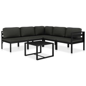 Set muebles de jardín 6 pzas y cojines aluminio gris antracita by , Garden sets - Ref: Foro24-49230, Price: 763,68 €, Discoun...