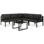 Set muebles de jardín 6 pzas y cojines aluminio gris antracita by , Garden sets - Ref: Foro24-49230, Price: 763,68 €, Discoun...