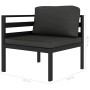 Set muebles de jardín 6 pzas y cojines aluminio gris antracita by , Garden sets - Ref: Foro24-49230, Price: 763,68 €, Discoun...