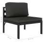 Set muebles de jardín 6 pzas y cojines aluminio gris antracita