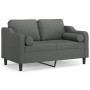 Sofá de 2 plazas con cojines tela gris oscuro 120 cm von , Sofas - Ref: Foro24-3200838, Preis: 222,75 €, Rabatt: %