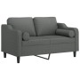 Sofá de 2 plazas con cojines tela gris oscuro 120 cm von , Sofas - Ref: Foro24-3200838, Preis: 222,75 €, Rabatt: %