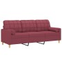 Sofá de 3 plazas con cojines tela rojo tinto 180 cm von , Sofas - Ref: Foro24-3200796, Preis: 239,66 €, Rabatt: %