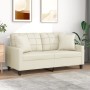 Sofá de 2 plazas con cojines cuero sintético color crema 140 cm by , Sofas - Ref: Foro24-3200804, Price: 242,41 €, Discount: %