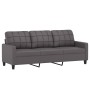 Sofá de 3 plazas con cojines cuero sintético gris 180 cm by , Sofas - Ref: Foro24-3200810, Price: 281,41 €, Discount: %