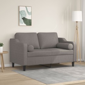 Sofá de 2 plazas con cojines tela gris taupe 120 cm by , Sofas - Ref: Foro24-3200844, Price: 221,36 €, Discount: %