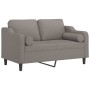 Sofá de 2 plazas con cojines tela gris taupe 120 cm von , Sofas - Ref: Foro24-3200844, Preis: 217,93 €, Rabatt: %