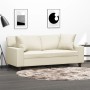 Sofá de 2 plazas con cojines cuero sintético color crema 140 cm de , Sofás - Ref: Foro24-3200867, Precio: 256,73 €, Descuento: %