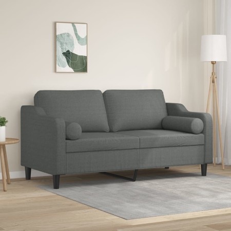 Sofá de 2 plazas con cojines tela gris oscuro 140 cm von , Sofas - Ref: Foro24-3200846, Preis: 213,87 €, Rabatt: %