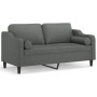 Sofá de 2 plazas con cojines tela gris oscuro 140 cm von , Sofas - Ref: Foro24-3200846, Preis: 213,87 €, Rabatt: %