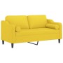 Sofá de 2 plazas con cojines tela amarillo claro 140 cm by , Sofas - Ref: Foro24-3200850, Price: 230,44 €, Discount: %