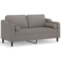 Sofá de 2 plazas con cojines tela gris taupe 140 cm von , Sofas - Ref: Foro24-3200852, Preis: 232,63 €, Rabatt: %