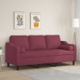 Sofá de 3 plazas con cojines tela rojo tinto 180 cm von , Sofas - Ref: Foro24-3200859, Preis: 368,01 €, Rabatt: %