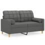 Sofá de 2 plazas con cojines tela gris oscuro 120 cm by , Sofas - Ref: Foro24-3200775, Price: 251,09 €, Discount: %