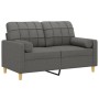 Sofá de 2 plazas con cojines tela gris oscuro 120 cm by , Sofas - Ref: Foro24-3200775, Price: 251,09 €, Discount: %