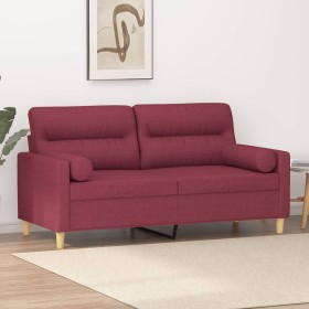 Sofá de 2 plazas con cojines tela rojo tinto 140 cm by , Sofas - Ref: Foro24-3200827, Price: 224,26 €, Discount: %