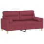 Sofá de 2 plazas con cojines tela rojo tinto 140 cm by , Sofas - Ref: Foro24-3200827, Price: 224,26 €, Discount: %