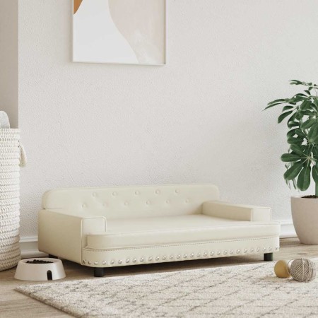 Cama para perros de cuero sintético crema 90x53x30 cm von , Betten für Hunde - Ref: Foro24-171877, Preis: 94,28 €, Rabatt: %