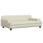 Cama para perros de cuero sintético crema 90x53x30 cm