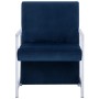 Sillón con patas cromadas de terciopelo azul de , Sillones - Ref: Foro24-282160, Precio: 121,80 €, Descuento: %