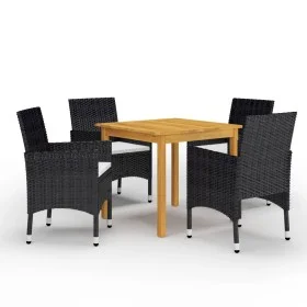 Black 5-Piece Garden Dining Set by vidaXL, Garden sets - Ref: Foro24-3067671, Price: 353,08 €, Discount: %