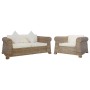 Conjunto de sofás 2 piezas con cojines ratán natural by , Sofas - Ref: Foro24-278601, Price: 961,95 €, Discount: %