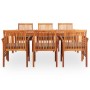 Set comedor de jardín 7 pzas y cojines madera maciza de acacia by , Garden sets - Ref: Foro24-278905, Price: 1,00 €, Discount: %