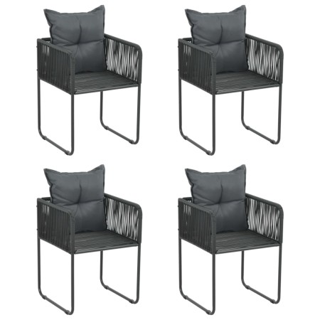 Sillas de jardín con cojines 4 unidades ratán sintético negro de , Sillas de jardín - Ref: Foro24-313107, Precio: 245,45 €, D...