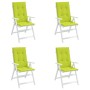Cojín silla de jardín respaldo alto 4 uds tela verde 120x50x3cm de , Cojines para sillas y sofás - Ref: Foro24-314120, Precio...