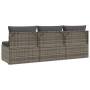 Sofá de jardín de 3 plazas con cojines ratán sintético gris by , Outdoor sofas - Ref: Foro24-318672, Price: 285,03 €, Discoun...