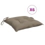 Cojines de silla de jardín 6 uds tela Oxford taupé 40x40x7 cm by , Cushions for chairs and sofas - Ref: Foro24-314886, Price:...