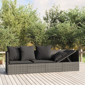 Sofá tumbona de jardín con cojines ratán sintético gris von , Liegen - Ref: Foro24-319564, Preis: 278,48 €, Rabatt: %