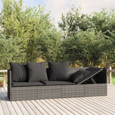 Sofá tumbona de jardín con cojines ratán sintético gris von , Liegen - Ref: Foro24-319564, Preis: 277,85 €, Rabatt: %