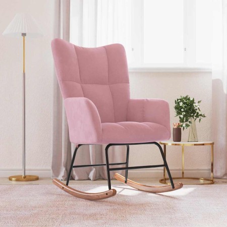Silla mecedora de terciopelo rosa von , Schaukelstühle - Ref: Foro24-328143, Preis: 146,05 €, Rabatt: %