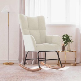 Silla mecedora de terciopelo blanco crema von , Schaukelstühle - Ref: Foro24-328148, Preis: 126,54 €, Rabatt: %