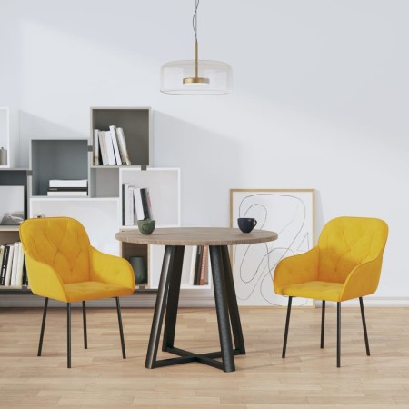 Sillas de comedor 2 unidades terciopelo amarillo de , Sillas de comedor - Ref: Foro24-344852, Precio: 132,20 €, Descuento: %