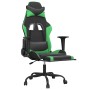 Silla gaming de masaje y reposapiés cuero sintético negro verde by , Gaming chairs - Ref: Foro24-345414, Price: 116,92 €, Dis...